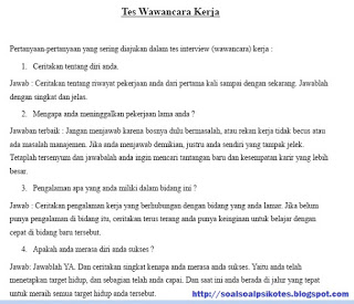 Contoh Soal Psikotes Farmasi