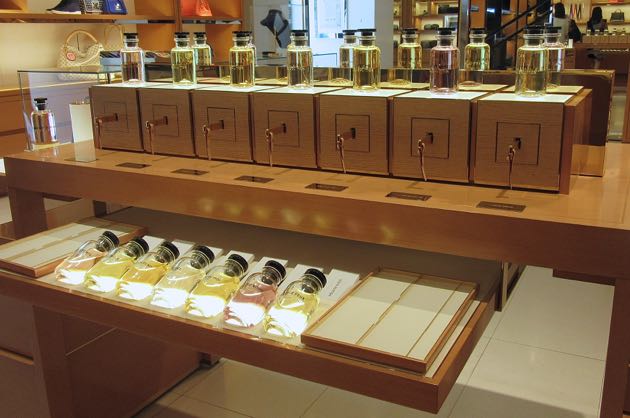 Assorted Louis Vuitton Fragrance Samples at Boutique Store