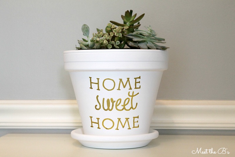 Easy housewarming gift idea! DIY painted succulent planter | Meet the B's