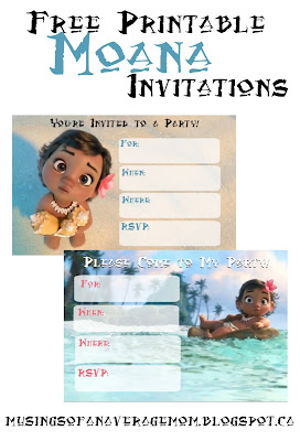 Moana party invitations