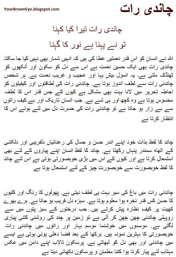 chandni raat essay in urdu moon infomation chandni raat essay on reflection of light