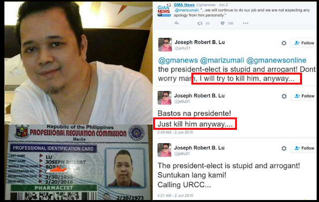 Anti-Duterte netizen: I will try to kill him, Duterte is stupid and arrogant