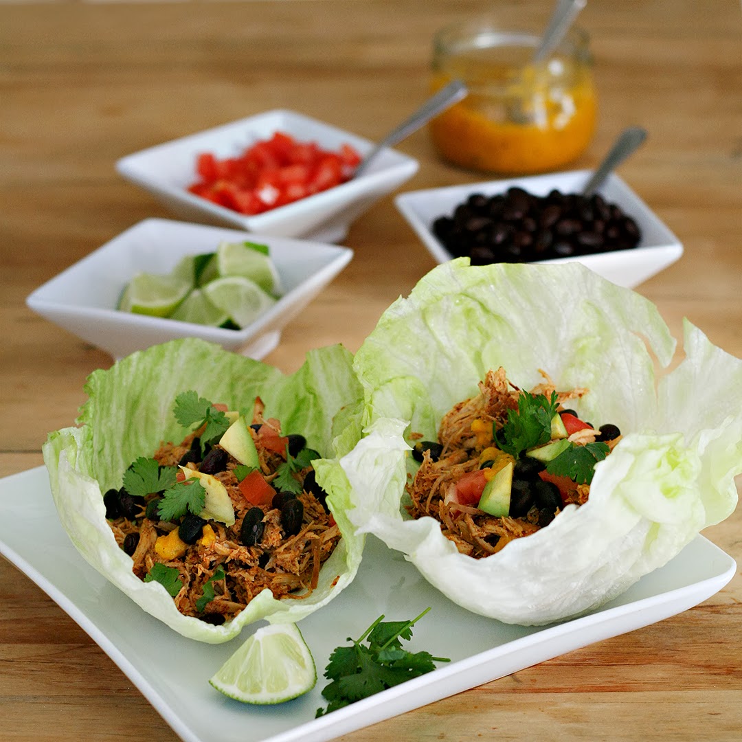 I is for: Iceberg Lettuce Tacos with Slow Cooked Shredded Chicken