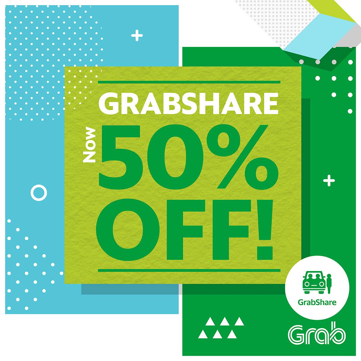 Grab Promo Code 50 Discount (Maximum RM4) X 10 GrabShare Rides in