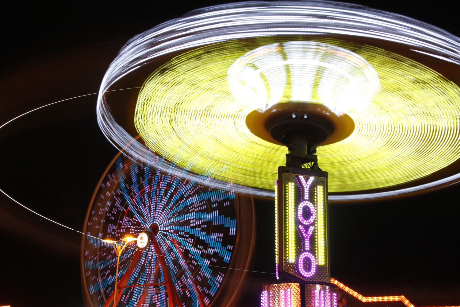 Carnival Ride Long Exposure Photography Festival Ferris Wheel