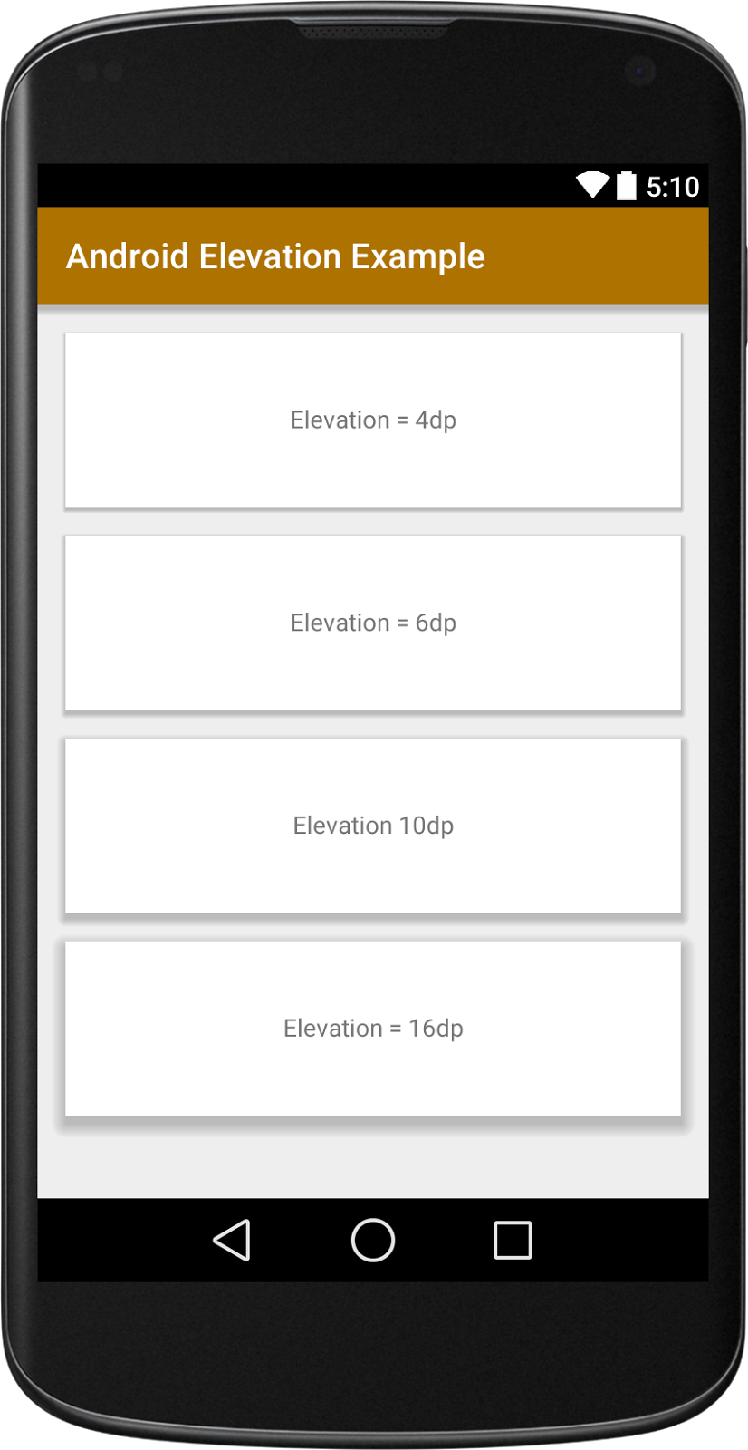 Android Elevation Example