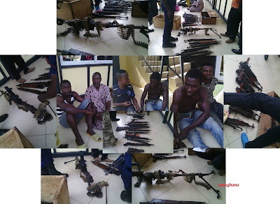 Ghana Kumasi Police retrieve AK47s, Machine Guns other ammunitions from Alabar