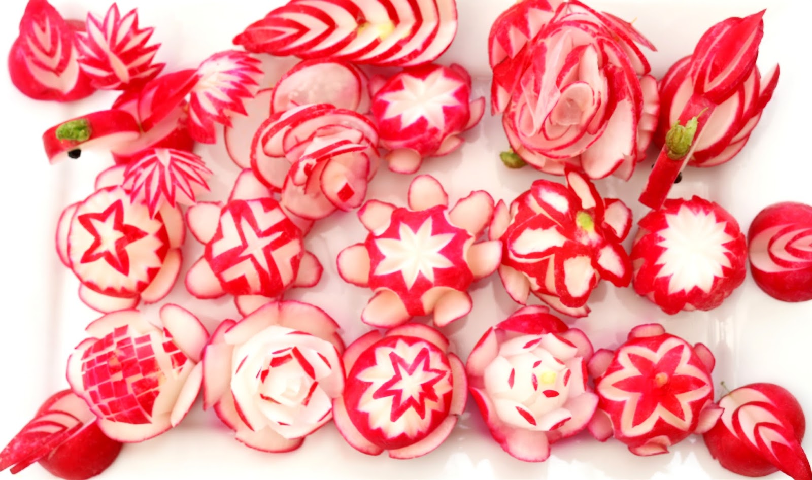 Josephine's Recipes How To Make Red Radish Rose Flowers Design