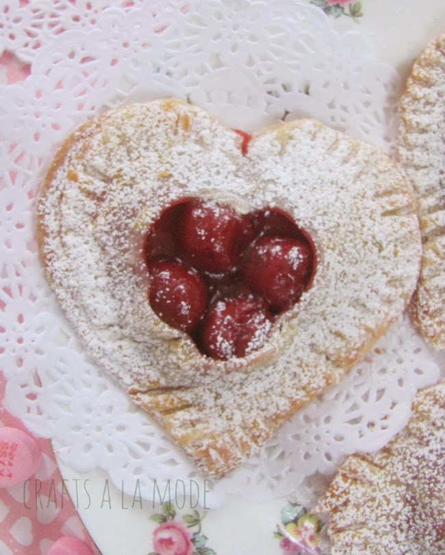 Heart Shaped Cherry Hand Pies - Crafts a la mode