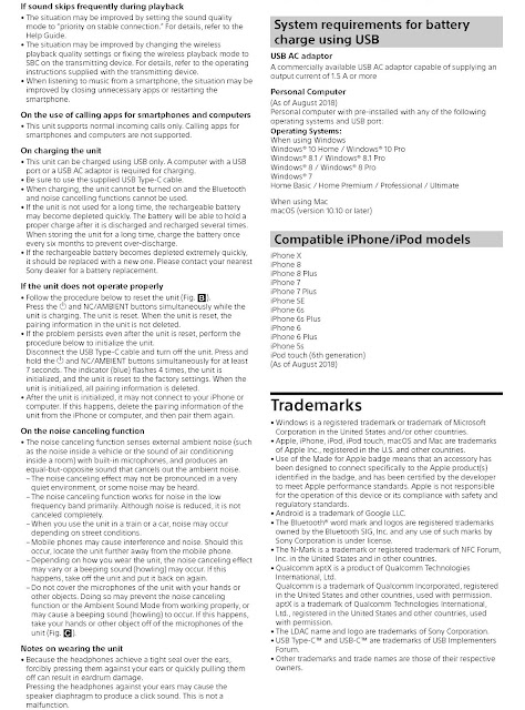 Sony WH-1000XM3 Reference Guide leaks - The Walkman Blog
