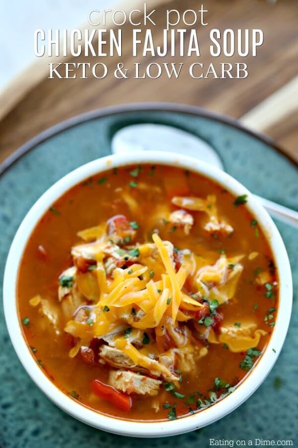 LOW CARB CROCK POT CHICKEN FAJITA SOUP