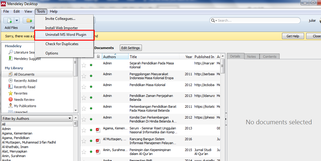 uninstall mendeley plugin for word uninstall mendeley plugin for word
