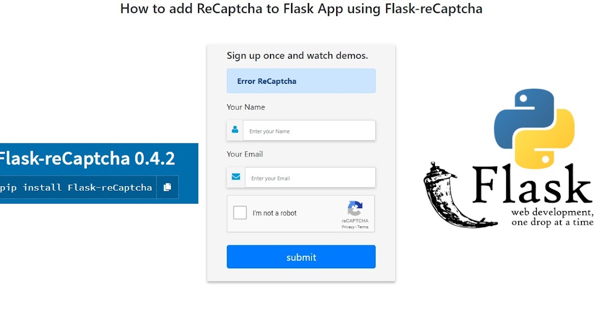 How to add ReCaptcha to Flask App using FlaskreCaptcha Tutorial101