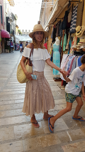 top blanco hecho a mano