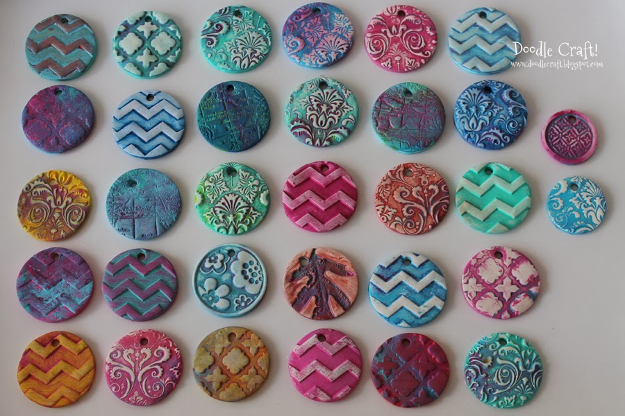 Damask Polymer Clay Pendants made with Sculpey
