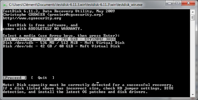 تحميل برنامج TestDisk لاصراح الكبيوتر و استرجاع الملفات من القرص الصلب على نظام الويندوز Data Recove Testdisk12