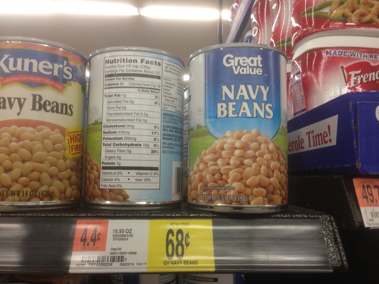 Healthy Grocery Navy Beans, Great Value Walmart