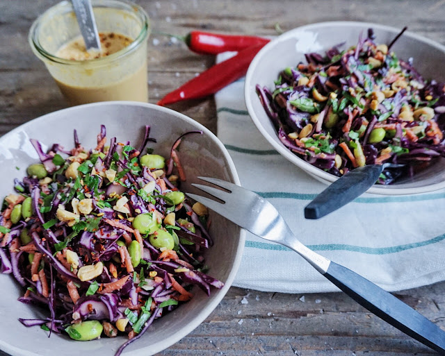 Vanløse blues..... Rød efterårs coleslaw med peanutbutter dressing