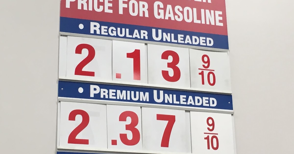 Current Costco Gas Prices (Aug. 16, 2016 Redwood City, CA) Costco