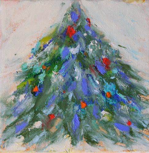Daily Painters Abstract Gallery: Christmas Tree, Contemporary Landscape Paintings by Arizona 