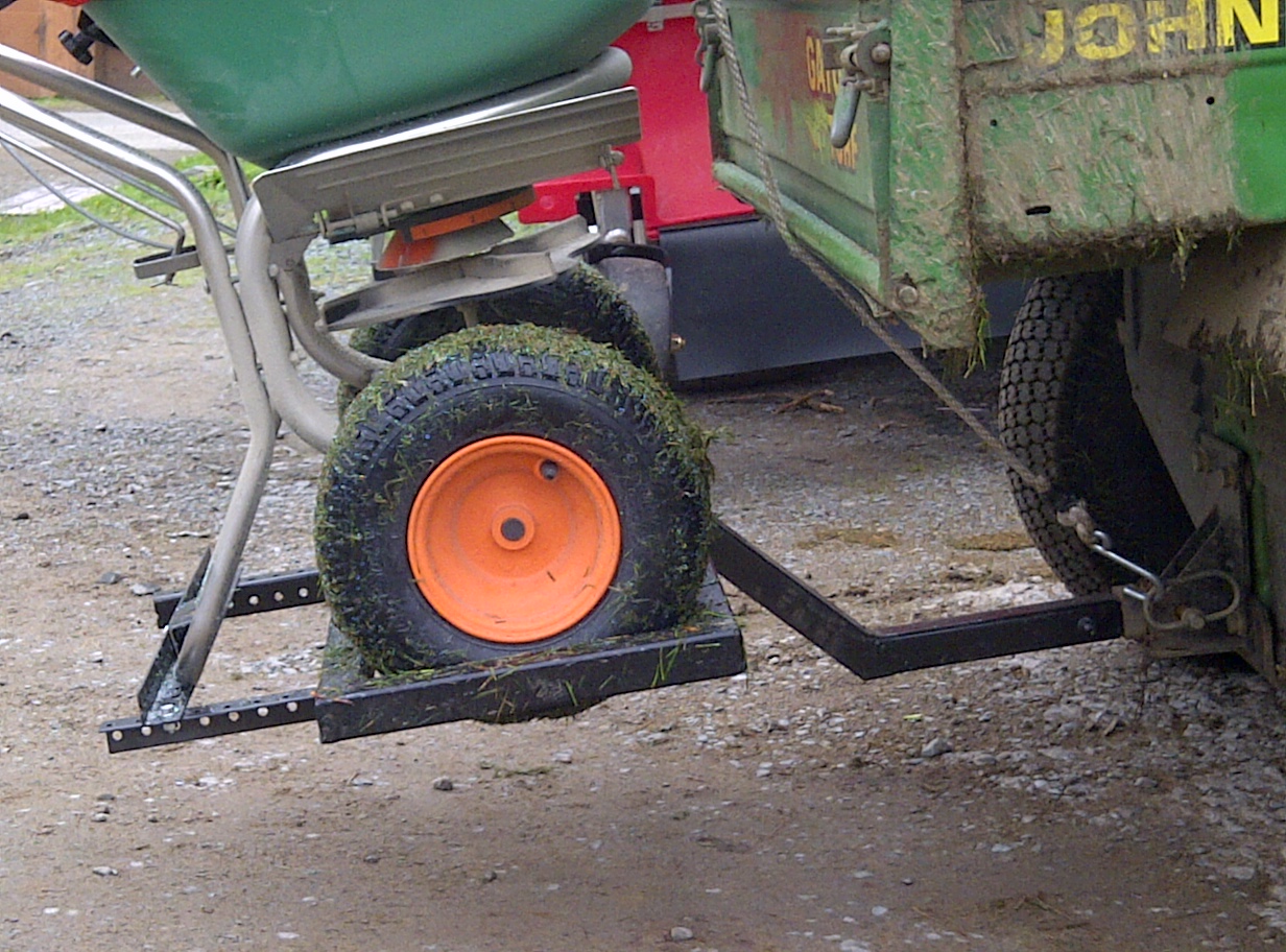 Bobs Shop Fertilizer Spreader mount for square hitches