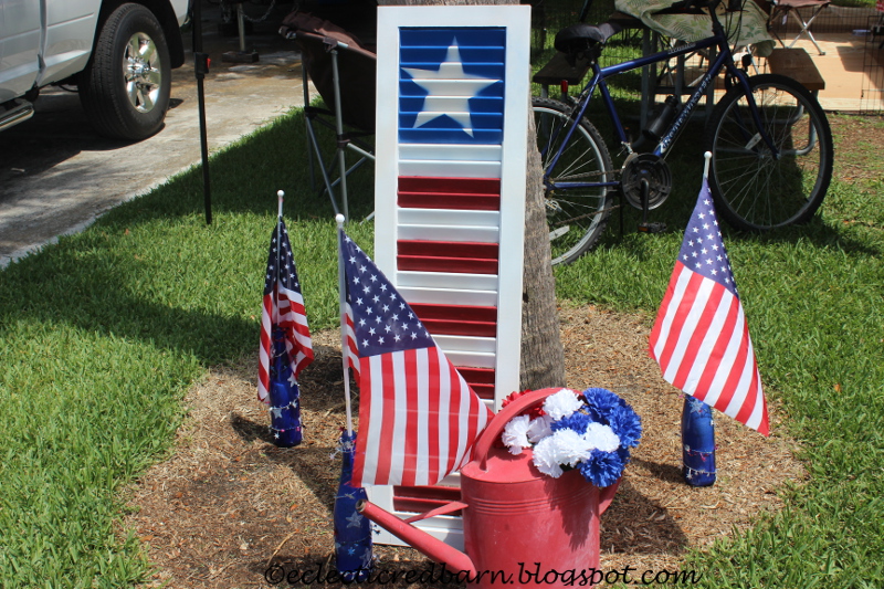 Eclectic Red Barn 4th of July Camping Decorations