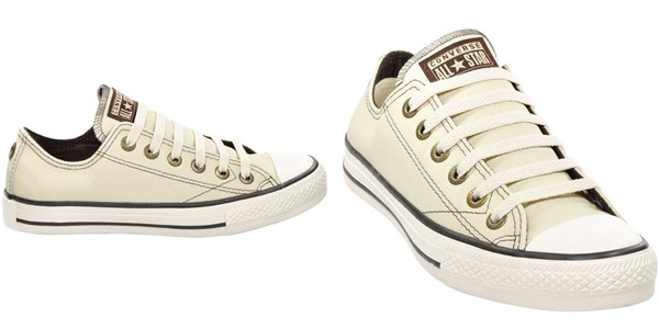 all star de couro bege