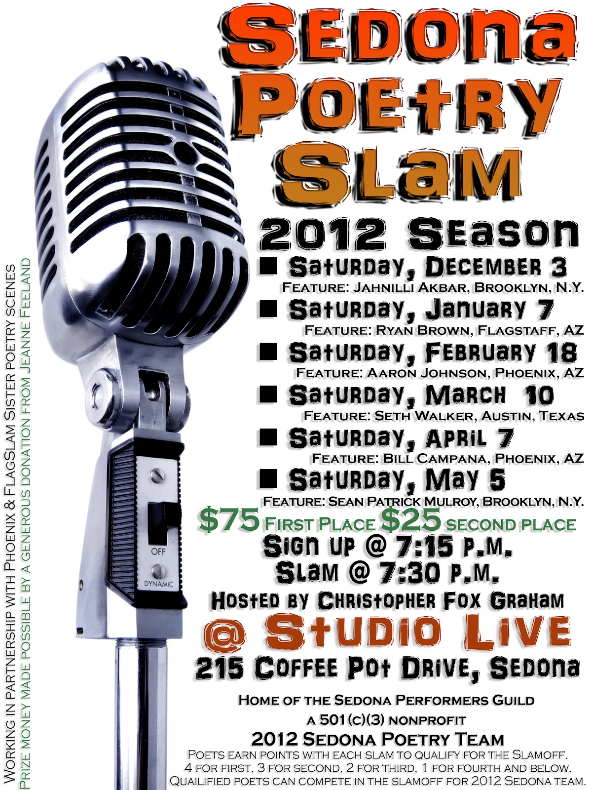 Fox the Poet: Final Sedona National Poetry Slam Team standings Fox the Poet: Final Sedona National Poetry Slam Team standings