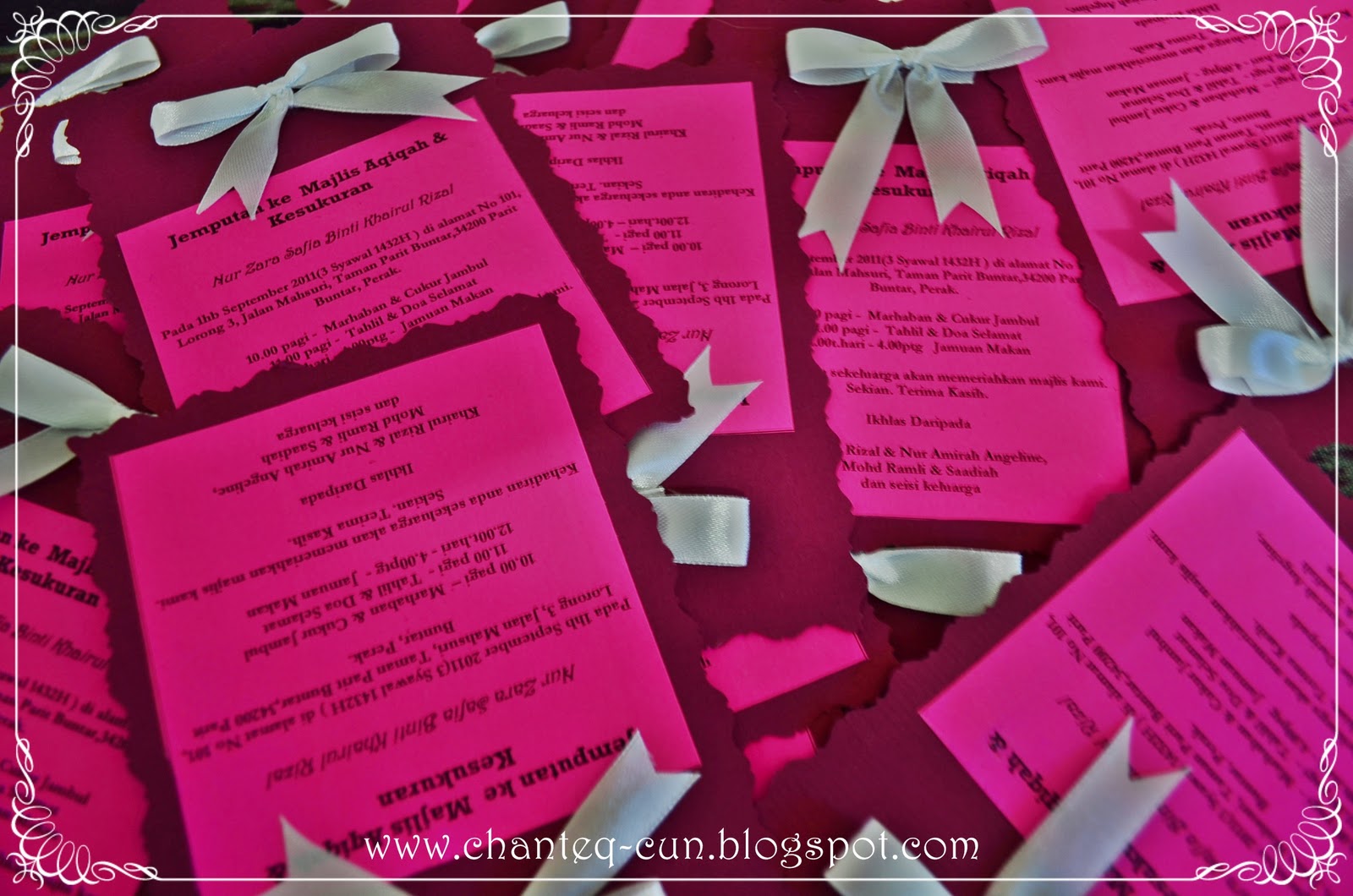 handmade aqiqah invitation card