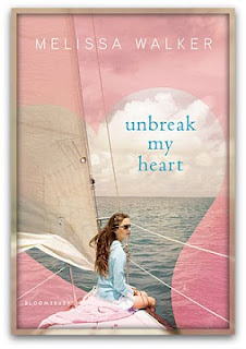 Cover for Melissa Walker Unbreak My Heart summer read pink heart boating sails sunglasses