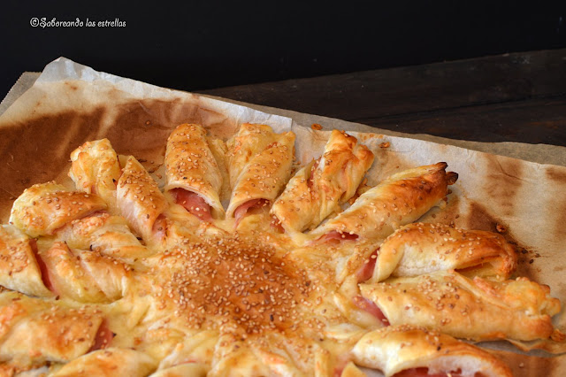 Estrella De Hojaldre Rellena De Jamón York Y Queso Sin Lactosa
