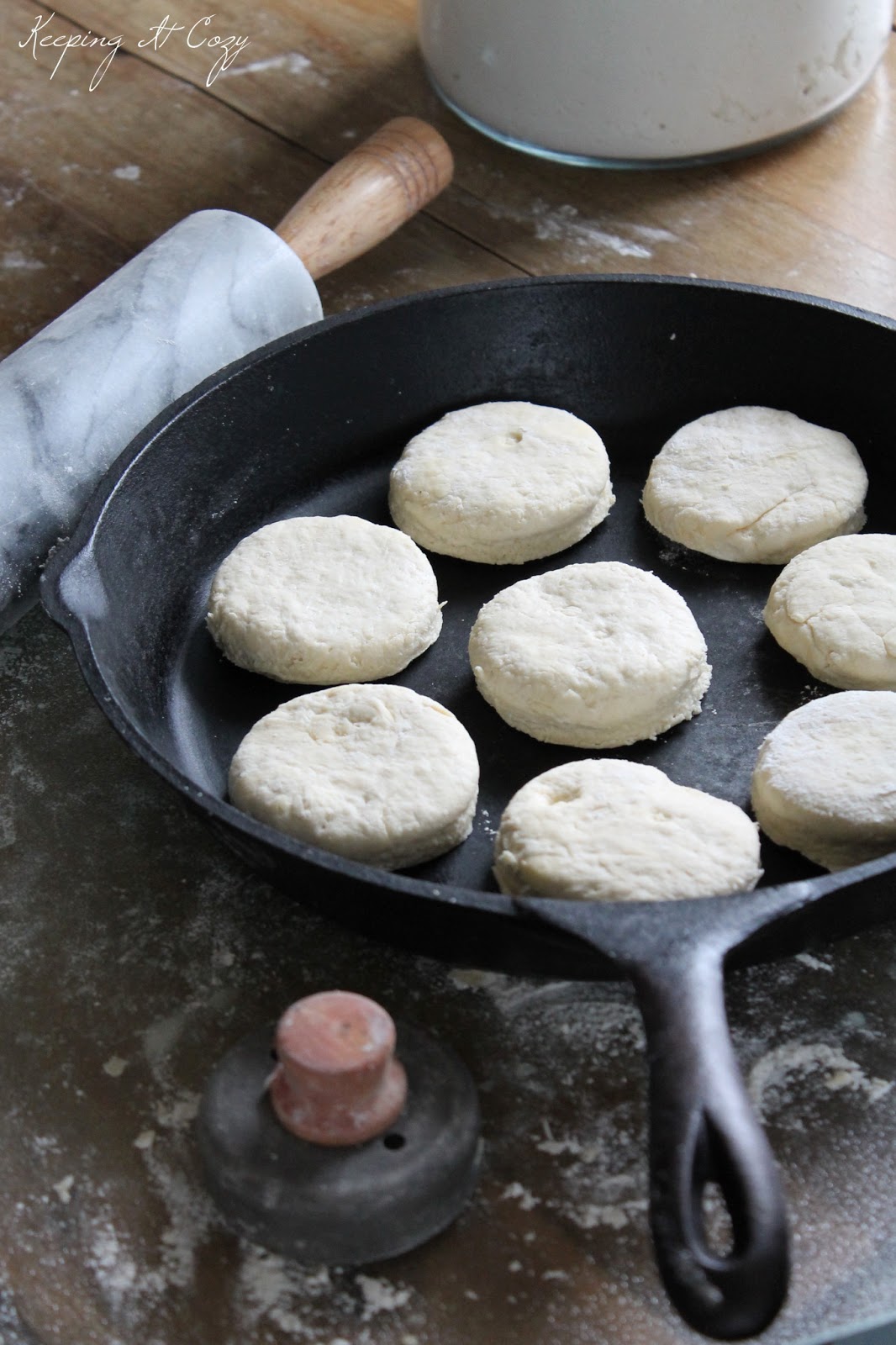 Keeping It Cozy Baking Biscuits