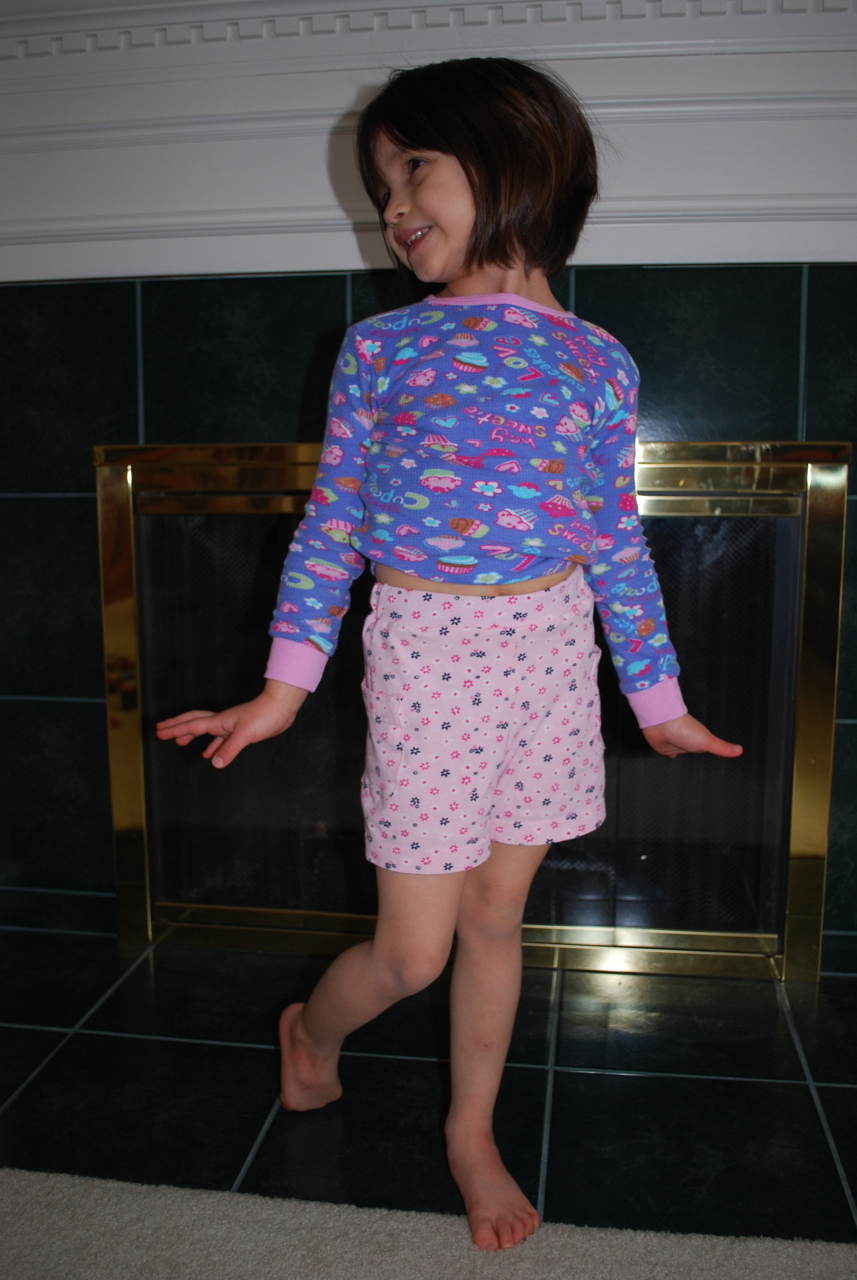 Roonie Ranching Handmedown dress upcycled to Sandbridge Shorts