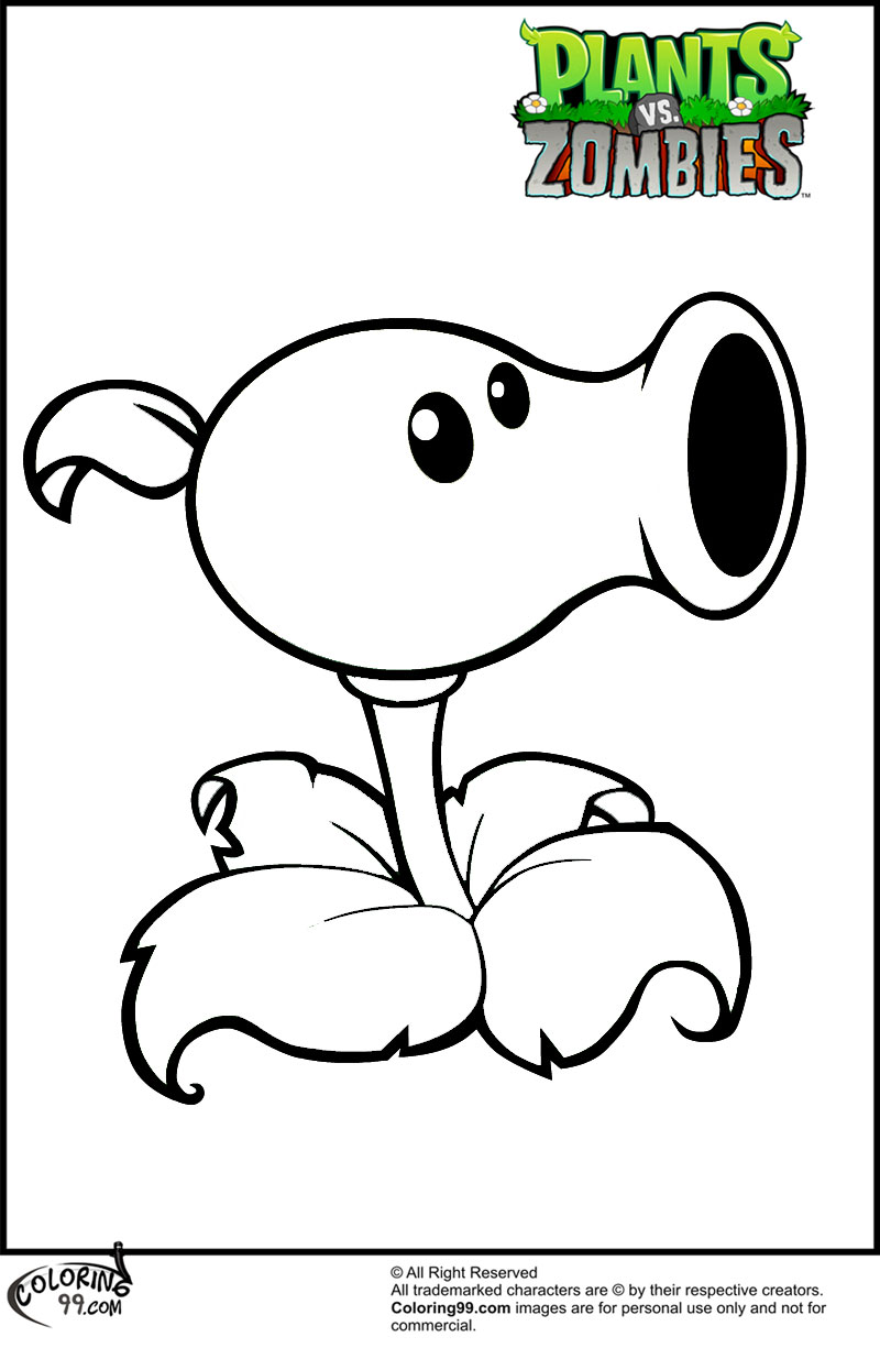 Plants VS Zombies Coloring Pages Team Colors Plants VS Zombies Coloring Pages Team Colors