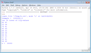 SDR with BladeRF: Data analysis of a file of bladeRF samples with python