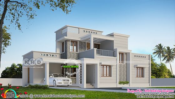 1958 sq-ft finished house with its 3d rendering