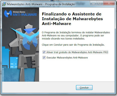 Malwarebytes Concluir instalação