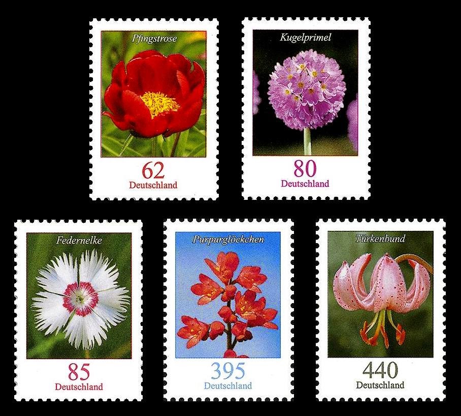 GULFMANN STAMPS WORLD GERMANY Flowers Definitive Stamps