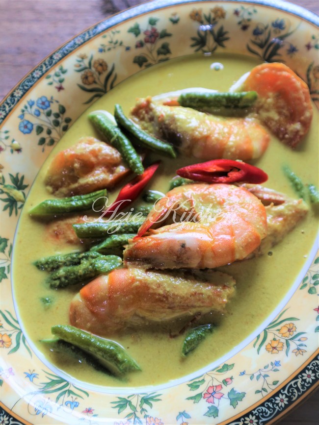 Masak Lemak Udang Dengan Kacang Panjang - Azie Kitchen