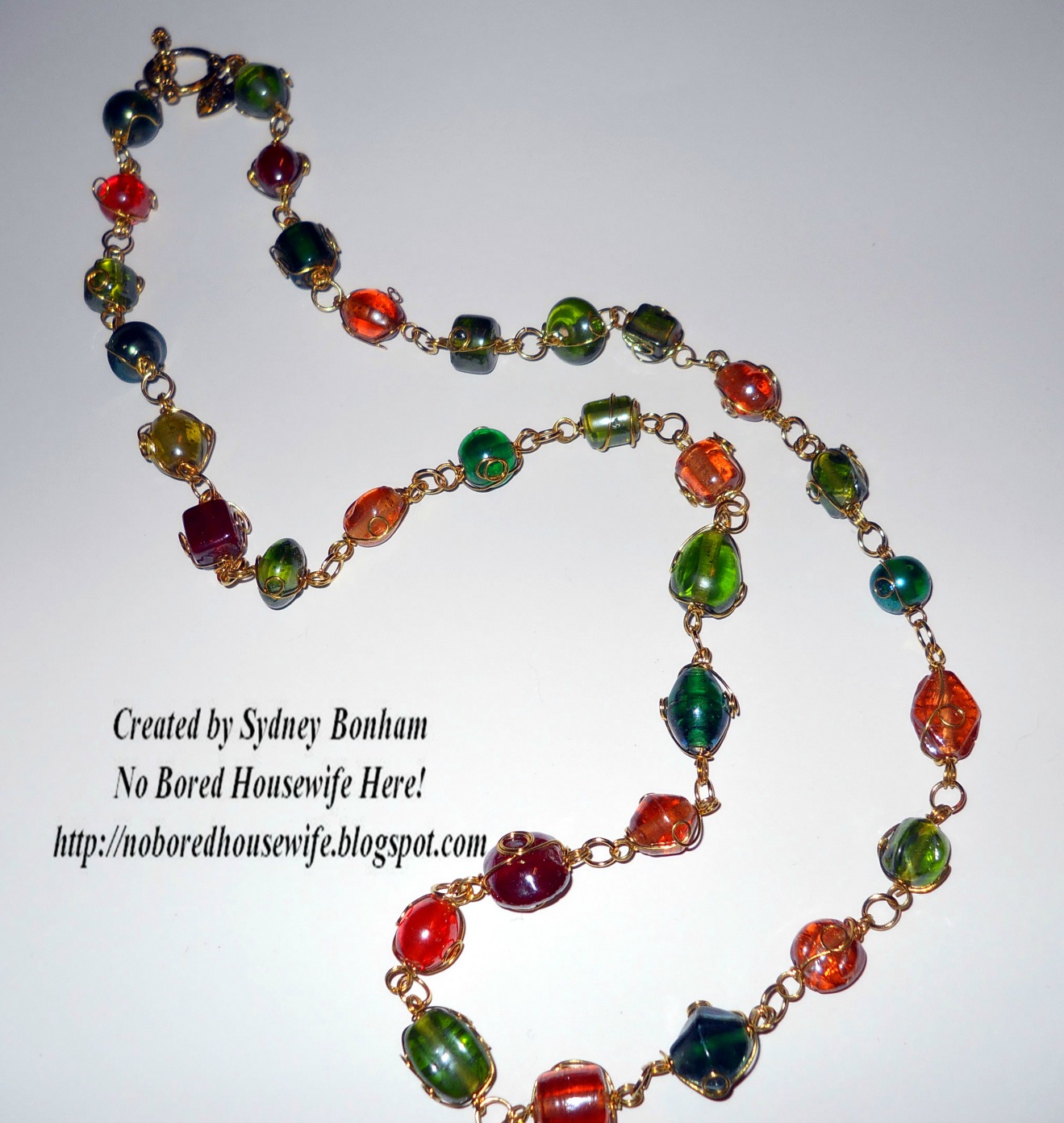 No Bored Housewife Here! Bold WireWrapped Bead Necklace