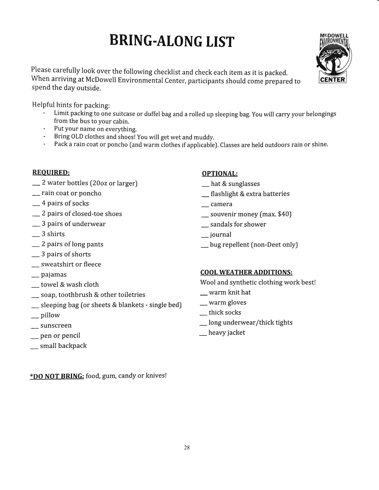5th Grade Discoverers Team Page Forms