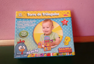 (Vendido) Brinquedo para bebes Torre de triângulos da Galinha Pintadinha   R$ 13,00