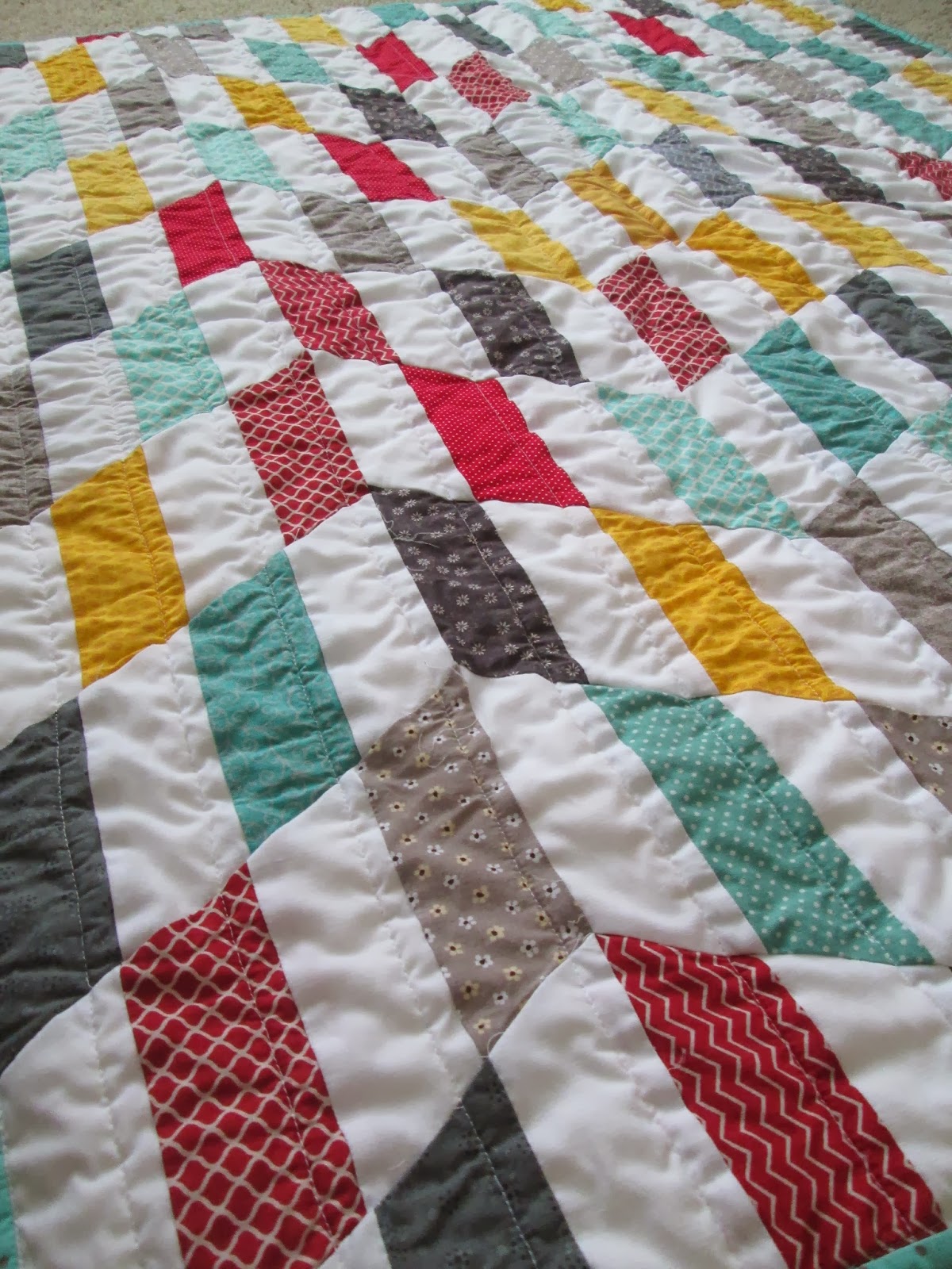 Quackadoodle Quilt Striped Chevron Quilt
