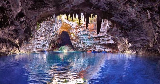 Homer's Ithaca: Melissani :The famous Cave of the Nymphs in the 