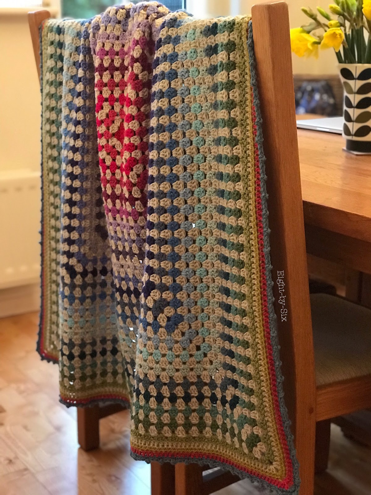 Colour Block granny square blanket