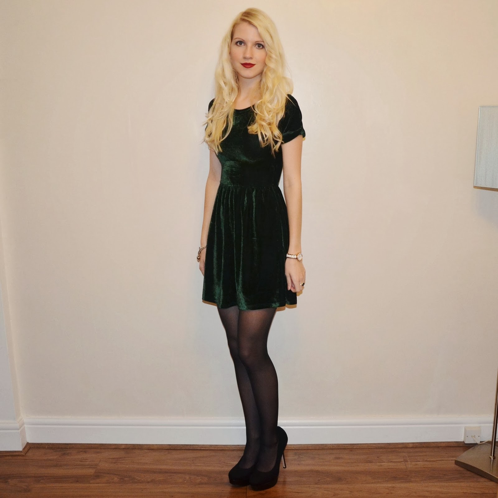 green velvet dress black tights Emerald Green Strapless Velvet Sequin Bodycon Mini Dress M / Emerald Green
