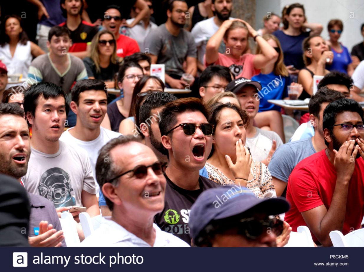 Los Angeles USA 10th July 2018 Soccer fans react while they