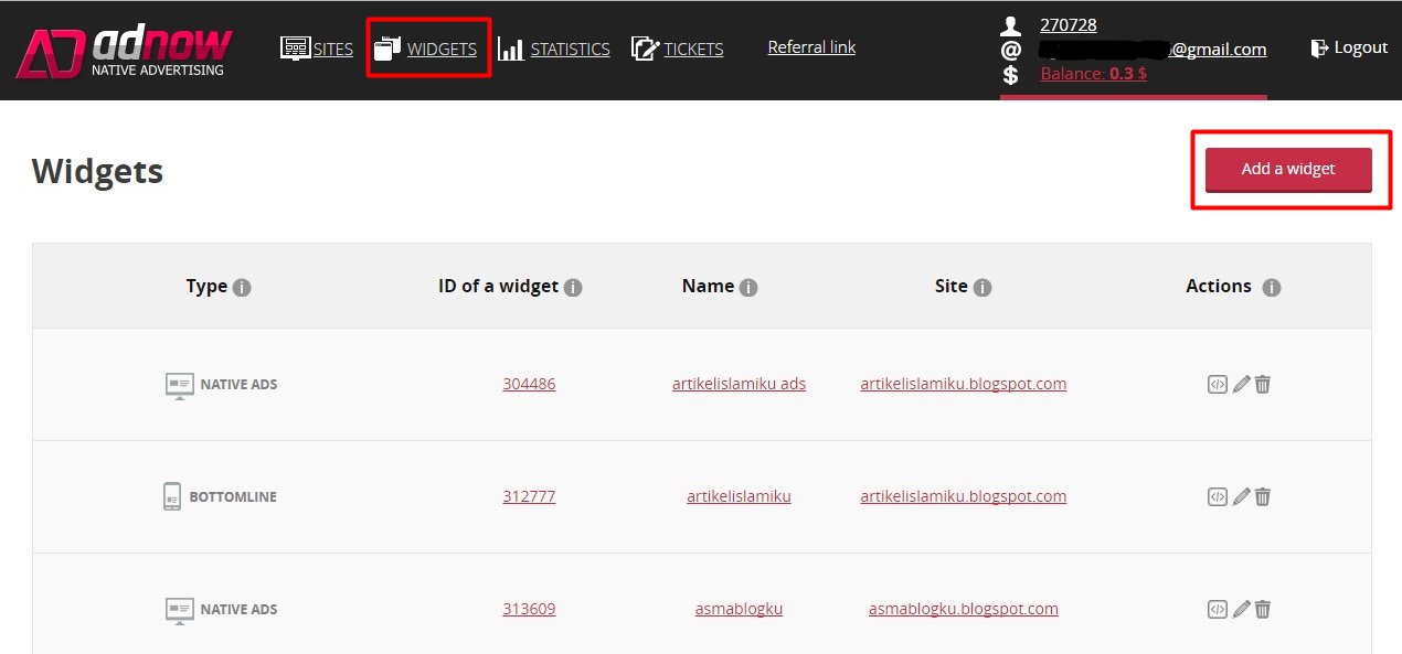 Cara Memasang Iklan Adnow Bloggratizan