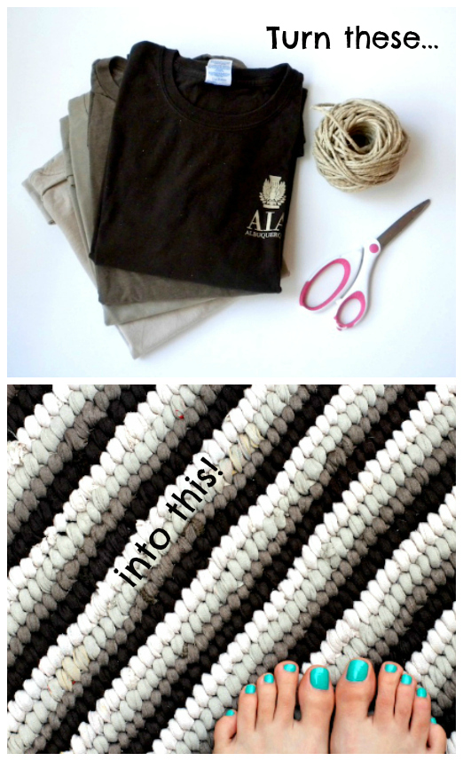 Repurpose Old tshirts? Cut a rug! the ReFab Diaries