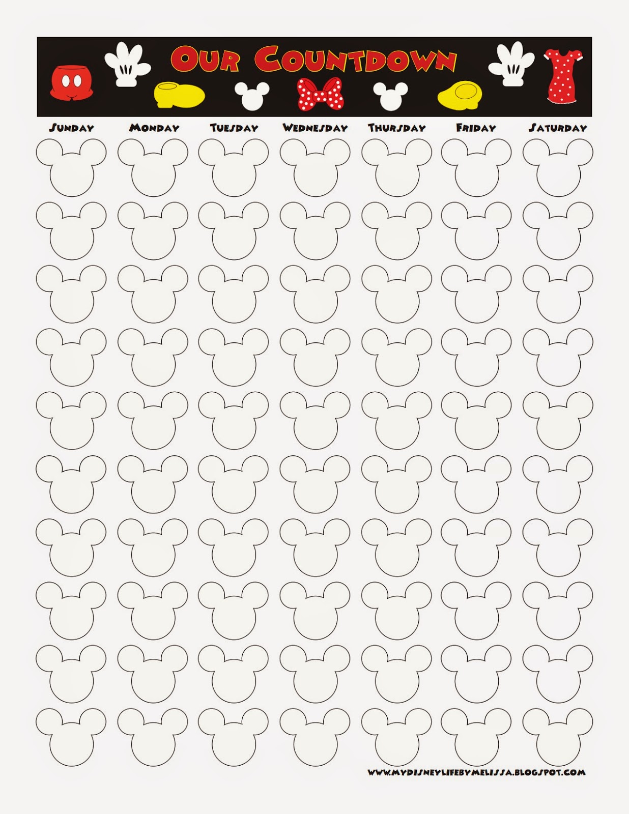 Blank Countdown Calendar Printable Customize And Print Blank Countdown Calendar Printable Customize And Print
